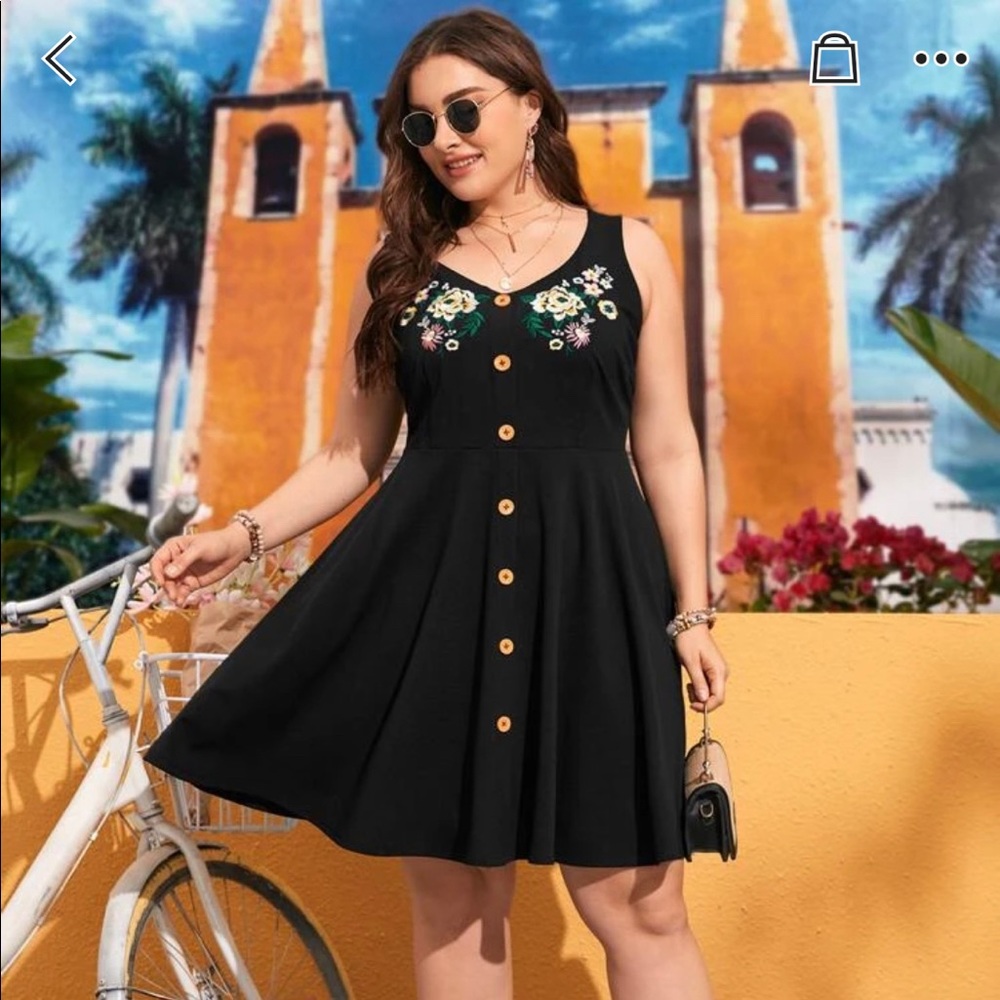 New Floral Embroidery Dress